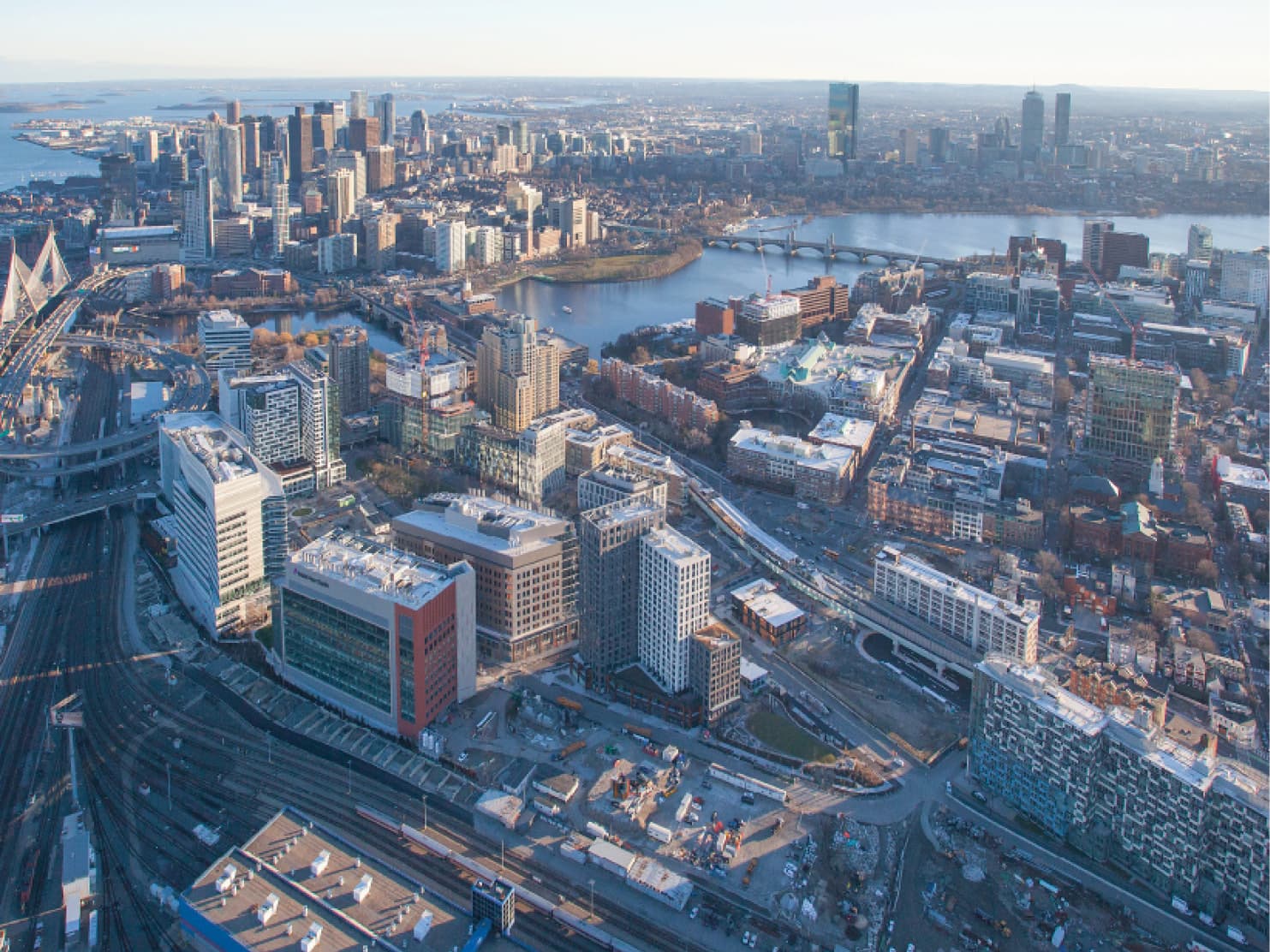 aerial shot of cambridge crossing today